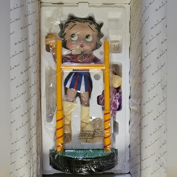 Betty Boop Cheerleader 1995 Porcelain Doll 16 Tall - Danbury Mint NEW IN BOX